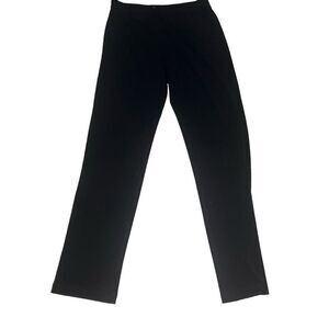 Clara Sun Woo Black Straight Leg Elastic Waist Pull-On Packable Pants sz S Small